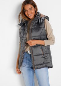 Gilet sans manches matelassé à capuche amovible - gris - taille 40 - bonprix