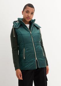 Gilet sans manches matelassé à capuche amovible - vert - taille 52 - bonprix