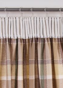 Rideau en coton &agrave; carreaux (1 pce) - beige - taille 245x110 cm - 100% coton - bonprix