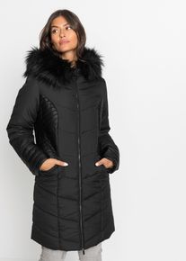 Doudoune longue - noir - taille 50 - synthétique imitation cuir - bonprix