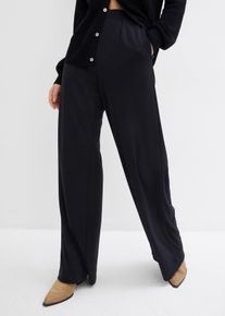 Pantalon palazzo en Punto di Roma confortable - noir - taille 48 - Viscose - bonprix