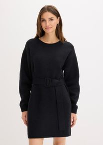 Robe courte en maille avec laine et ceinture - noir - taille 42/44 (M) - bonprix