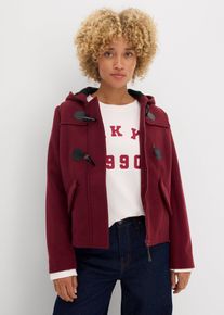 Duffle-coat aspect laine - rouge - taille 52 - bonprix