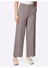 Heine Dames Jerseybroek met comfortband achter in beige/taupe gemêleerd ,maat 40, Witt, 48% Polyester, 38% Katoen, 14% Viscose