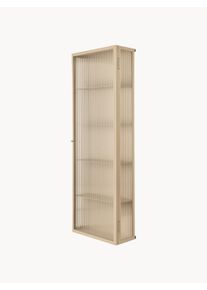 ferm LIVING Vægmonteret vitrine Haze Beige, Gennemsigtig Glas, Metal B 35 x H 100 cm