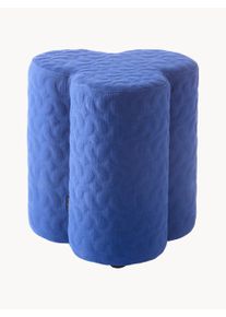POLSPOTTEN Pouf Swell Blue Wood, Synthetic fibre, Solid wood, Fabric, Wool B 37 x H 45 cm