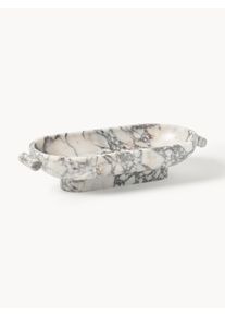 Dekorativ marmor skål Fossil, L 46 cm Grå, Hvid Marmor B 46 x H 10 cm | Westwing Collection