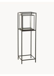 jolipa Świecznik z żelaza Hurricane Czarny Szkło, Metal S 30 x W 100 cm