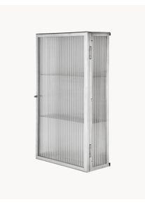 ferm LIVING Vægmonteret vitrine Haze Sølv, Gennemsigtig Glas, Metal B 35 x H 60 cm