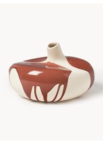 Vase Portabello, H 13 cm Rød, Hvid Keramik Ø 22 x H 13 cm | Westwing Collection