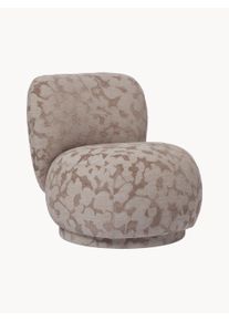 ferm LIVING Sillón lounge Rico Beige Fibra sintética, Metal, Tela, Lana An 77 x F 64 cm