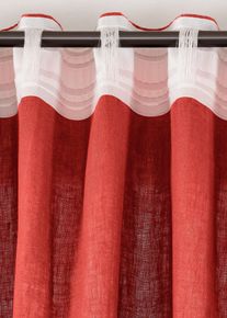 Gardinl&auml;ngd i linne (1-pack) - r&ouml;d - storlek 145x110 cm - bonprix