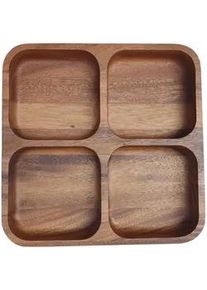 Homeware Profession. Snackschale , Akaziefarben , Holz , Akazie , Schichtholz , Holz , quadratisch , 30x4.5x30 cm , Lfgb , lebensmittelecht , Geschirr, Schalen & Schüsseln, Holzschalen