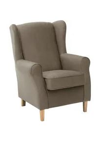 Max Winzer Ohrensessel , Hellbraun , Textil , Buche , Streifen , 77x103x86 cm , Goldenes M, Made in Europe , Wohnzimmer, Sessel, Ohrensessel