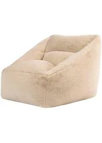 I.C.O.N. icon Sitzsack Sessel Natalia flauschig , Beige , Textil , 340 L , Rechteckig , 97x73x84 cm , Hergestellt in Deutschland, Oeko-Tex® Standard 100 , Wohnzimmer, Hocker, Sitzsäcke, XXL Sitzsäcke