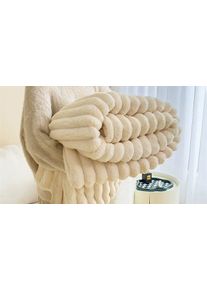 Thick Plush Striped Blanket - 9 Colours & 4 Sizes