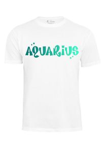 Cotton Prime T-Shirt 'Sternzeichen Wassermann' Herren weiß Größe M Mottoprint