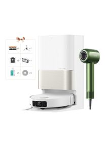 DREAME , Saugroboter »mit Wischfunktion X50 Ultra Complete, 20.000 Pa Saugkraft«, Hindernisüberwindung, einfahrbarer Laserturm , weiß