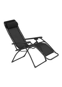 Ambia Garden Garten-Relaxsessel , Grau, Dunkelgrau , Metall, Kunststoff, Textil , 67x112.7x94 cm , klappbar , Gartenmöbel, Gartenliegen, Liegestühle