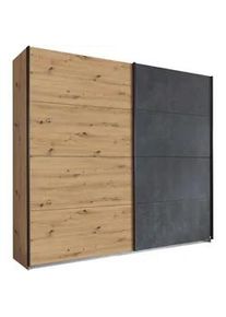 Rauch Möbel Schwebetürenschrank , Anthrazit, Eiche Artisan , Metall , 2 Fächer , 226x210x62 cm , Blauer Engel, Made in Germany , Schlafzimmer, Komplette Schlafzimmer und Serien, Schlafzimmerserien