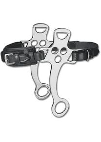 Waldhausen Hackamore mit Ledernaseriemen, schwarz, Anzüge 19cm