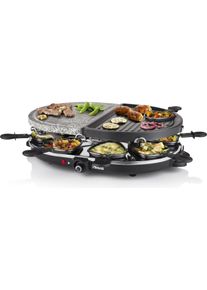 Princess 162710 Raclette 8 Oval Stone & Grill Party, Racletteofen, Schwarz