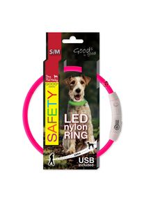 Obojok Dog Fantasy LED nylon ružový 45cm