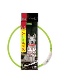 Obojok Dog Fantasy LED nylon zelený 65cm
