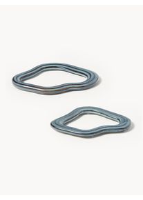 Broste Copenhagen Handmade Coasters Nordic Sea, Set of 2 Blue Earthenware Sæt med forskelige størrelser