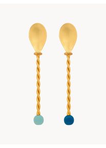 Bitossi Home Rustfrit Stål Cocktail Skeer Martini, Sæt af 2 Guld, Blå Rustfrit stål L 17 cm