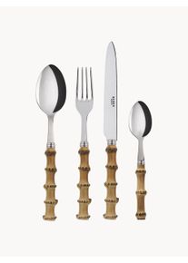 Sabre Paris Bamboo Wood Cutlery Set Panda, in various sizes Brown High-grade steel 6 personer (Sæt af 24)