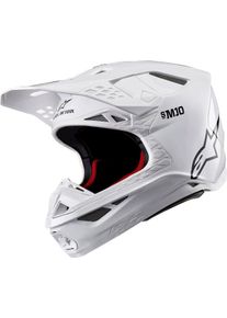 Alpinestars Supertech S-M10 Solid, motocross helmet , color: White , size: L