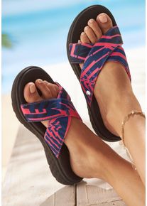 Venice Beach Dames Badslippers in pink/zwart ,maat 40, Witt, 100% Textiel
