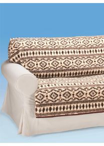 unisex Bankfoulard in bruin gedessineerd ,maat 0, WITT, 100% Scheerwol