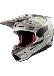 Alpinestars S-M5 Mineral, casco da motocross , colore: Opaco Grigio Chiaro/Nero/Verde Chiaro , dimensione: XL