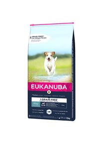 2x12kg eukanuba Grain Free Adult Small / Medium Breed avec du poisson de mer - Croquettes pour chien