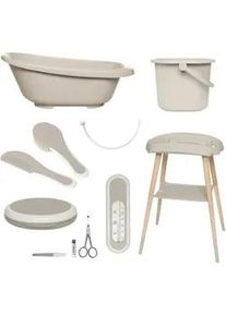 Bebe Jou Babybadeset , Taupe , Kunststoff , 7-teilig , 79.5x40x46 cm , Pflegen, Baden, Babybadewannen