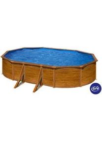 GRE Pool-Set , Braun , Metall , 300x120x500 cm , Freizeit & Co, Pools & Wasserspaß, Pools, Stahlwandpools