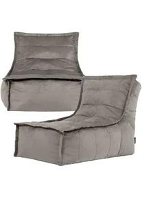 I.C.O.N. icon Sitzsack Sofa Dolce, 2-er Set , Grau , Kunststoff , 158x68x90 cm , Hergestellt in Deutschland , Wohnzimmer, Hocker, Sitzsäcke, XXL Sitzsäcke