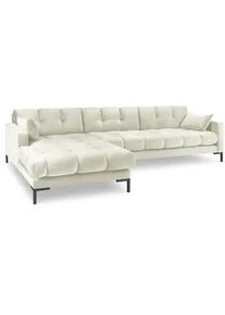 Micadoni Ecksofa links Mamaia aus Samt leichtes beige 5 Sitzplätze , Creme , Textil , L-Form , 293x185 cm , Hergestellt in Europa, Oeko-Tex® , Wohnzimmer, Sofas & Couches, Wohnlandschaften, Ecksofas