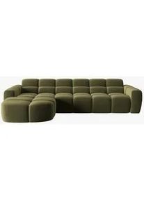 Micadoni Ecksofa links Lisa aus Samt hellgrün 4 Sitzplätze , Hellgrün , Textil , L-Form , 310x170 cm , Hergestellt in Europa, Oeko-Tex® , Wohnzimmer, Sofas & Couches, Wohnlandschaften, Ecksofas