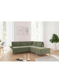 Sit & More Sit & More Ecksofa , Hellgrün , Textil , Ottomane rechts, L-Form , 240x216 cm , Goldenes M, Oeko-Tex® Standard 100, Made in Europe, DGM-Klimapakt , Schlafen auf Sitzhöhe, Rücken echt, Armteil links , Wohnzimmer, Sofas & Couches, Wohnlandschaften, Ecksofas