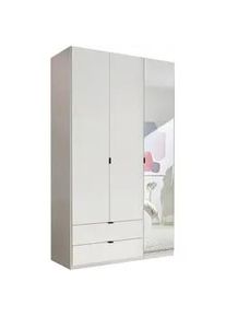 Xora Drehtürenschrank , Weiß , Metall , 6 Fächer , 2 Schubladen , 135.4x225.5x57 cm , Schrankfront mit Spiegel , Schlafzimmer, Komplette Schlafzimmer und Serien, Schlafzimmerserien