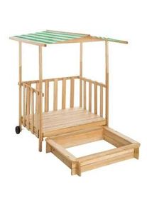 TecTake Sandkasten Gretchen,106 x 105 x 137 cm,grün , Grün , Holz , 105x137x106 cm , Ce , Outdoor Spielzeug, Sandkästen