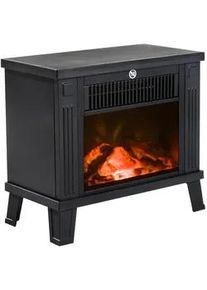 HOMCOM Elektrokamin mit Flammeneffekt, 600/1200W, Metall, Schwarz, 34 x 17 x31 cm , 14x31x34 cm , Freizeit, Heizen & Kühlen, Elektrokamine