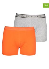 U.S. Polo Assn. 2-delige set: boxershorts grijs/oranje - 54% | Maat: