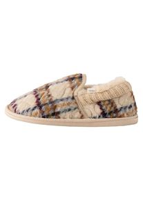 next Hausschuh Damen beige Größe 41.5/42 Kariert