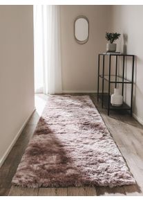 Tapis poil ras de couloir Whisper Rose 80x300 cm - Tapis poil court design moderne pour salon