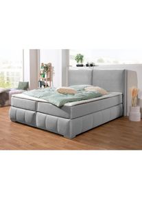 Home Affaire , Boxspringbett »Wehma«, inkl. Topper in 3 verschiedenen Matratzen, auch in Samtstoff , silber