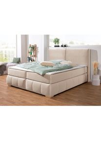 Home Affaire , Boxspringbett »Wehma«, inkl. Topper in 3 verschiedenen Matratzen, auch in Samtstoff , beige
